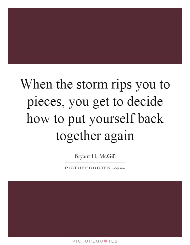 When the storm rips you to pieces, you get to decide how to put yourself back together again Picture Quote #1