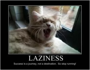 Laziness. Success is a journey, not a destination. So stop running! Picture Quote #1