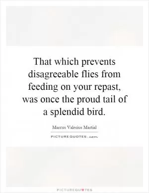 That which prevents disagreeable flies from feeding on your repast, was once the proud tail of a splendid bird Picture Quote #1