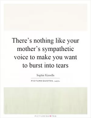 There’s nothing like your mother’s sympathetic voice to make you want to burst into tears Picture Quote #1