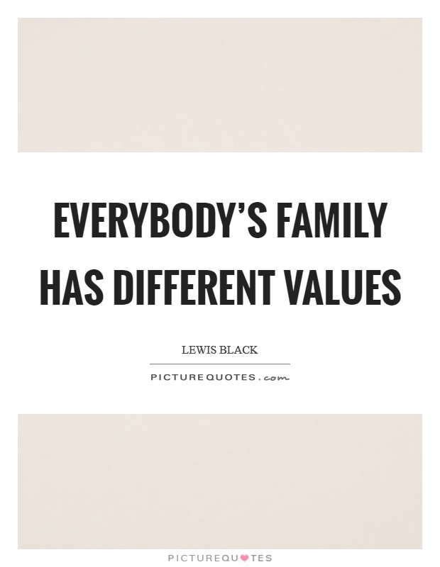 Everybody's family has different values Picture Quote #1