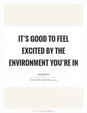 It’s good to feel excited by the environment you’re in Picture Quote #1