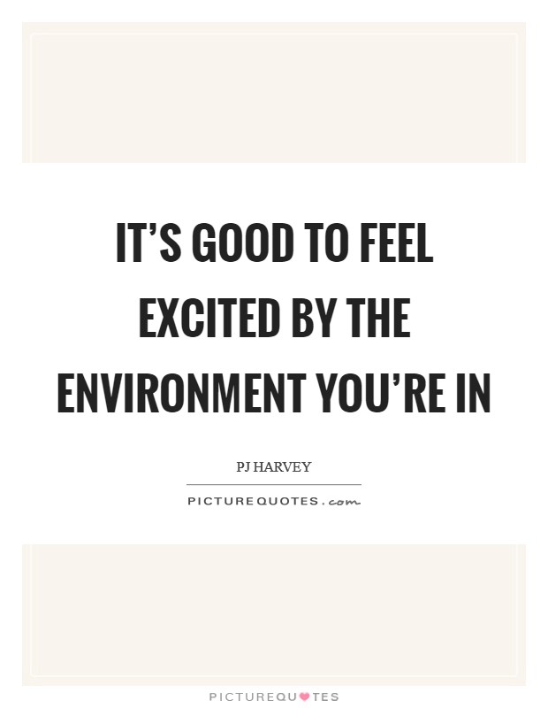 It's good to feel excited by the environment you're in Picture Quote #1