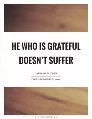 He who is grateful doesn’t suffer Picture Quote #1