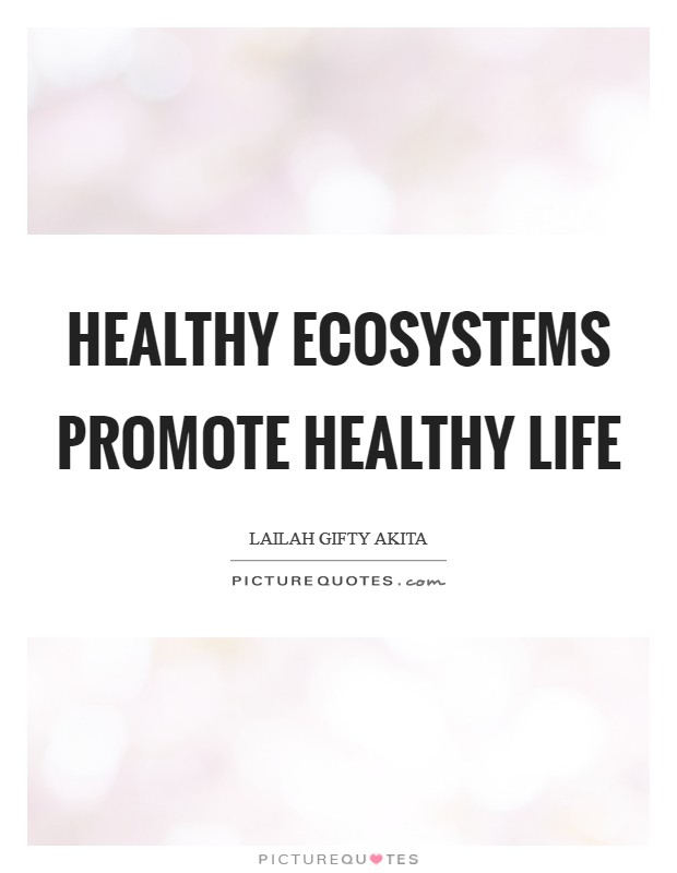 Healthy ecosystems promote healthy life Picture Quote #1