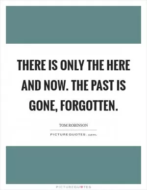 There is only the here and now. The past is gone, forgotten Picture Quote #1