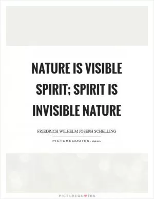 Nature is visible Spirit; Spirit is invisible Nature Picture Quote #1