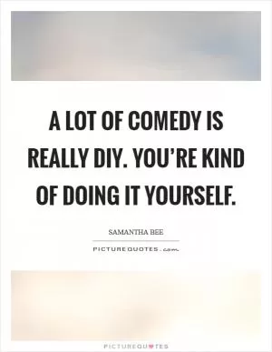A lot of comedy is really DIY. You’re kind of doing it yourself Picture Quote #1
