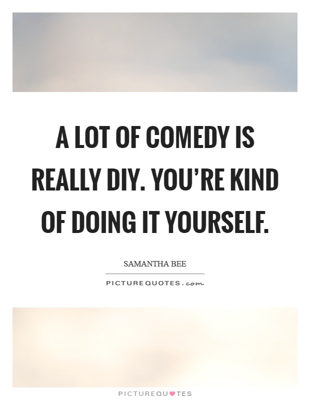 A lot of comedy is really DIY. You're kind of doing it yourself. Picture Quote #1