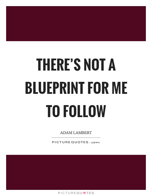 There's not a blueprint for me to follow Picture Quote #1