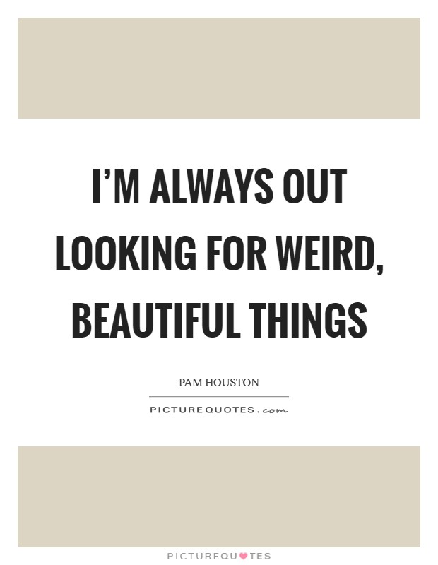 I'm always out looking for weird, beautiful things Picture Quote #1