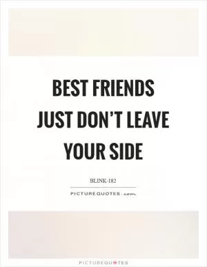 Best friends just don’t leave your side Picture Quote #1