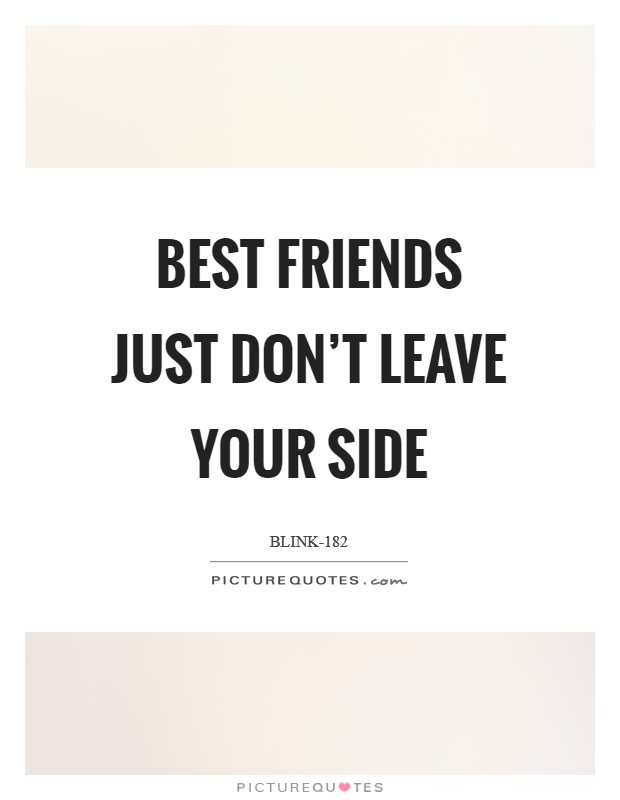 Best friends just don't leave your side Picture Quote #1