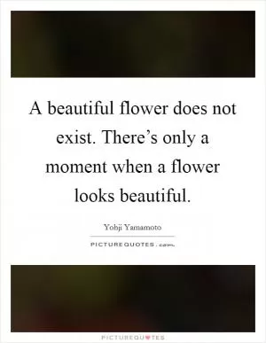 A beautiful flower does not exist. There’s only a moment when a flower looks beautiful Picture Quote #1