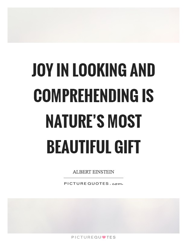 Joy in looking and comprehending is nature's most beautiful gift Picture Quote #1