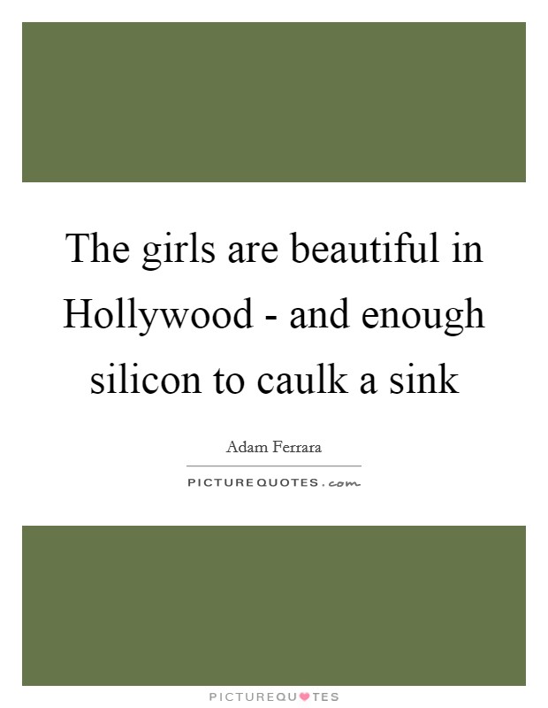The girls are beautiful in Hollywood - and enough silicon to caulk a sink Picture Quote #1