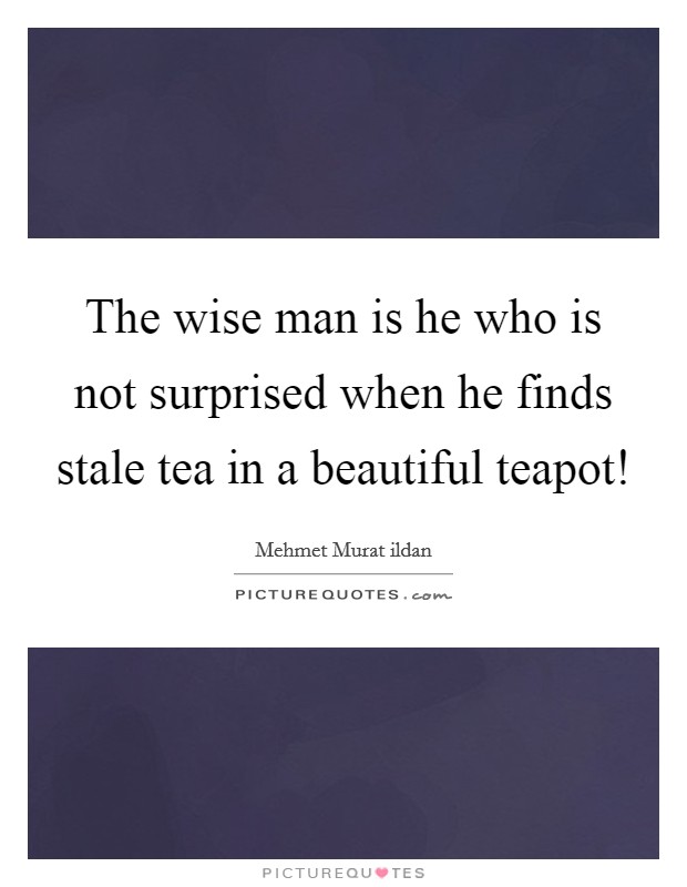 The wise man is he who is not surprised when he finds stale tea in a beautiful teapot! Picture Quote #1