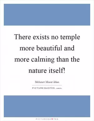 There exists no temple more beautiful and more calming than the nature itself! Picture Quote #1