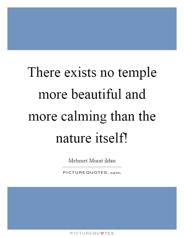 There exists no temple more beautiful and more calming than the nature itself! Picture Quote #1
