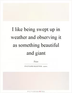 I like being swept up in weather and observing it as something beautiful and giant Picture Quote #1