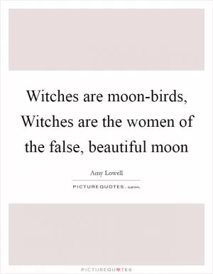 Witches are moon-birds, Witches are the women of the false, beautiful moon Picture Quote #1