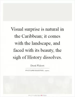 Visual surprise is natural in the Caribbean; it comes with the landscape, and faced with its beauty, the sigh of History dissolves Picture Quote #1