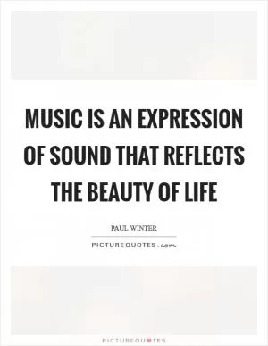 Music is an expression of sound that reflects the beauty of life Picture Quote #1