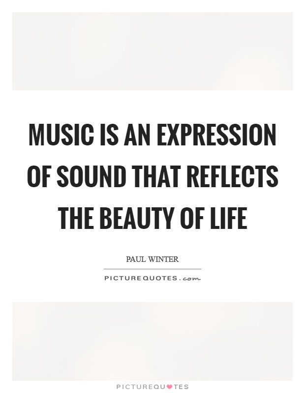 Music is an expression of sound that reflects the beauty of life Picture Quote #1