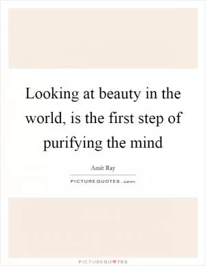 Looking at beauty in the world, is the first step of purifying the mind Picture Quote #1