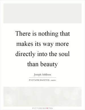 There is nothing that makes its way more directly into the soul than beauty Picture Quote #1