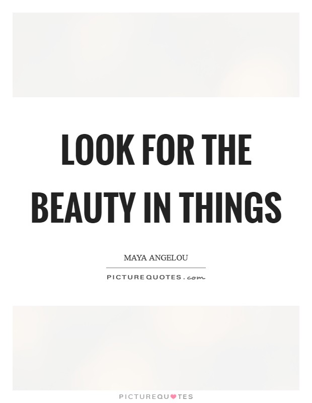 Look for the beauty in things Picture Quote #1