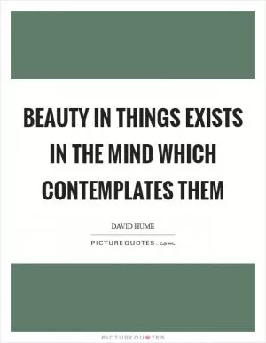 Beauty in things exists in the mind which contemplates them Picture Quote #1