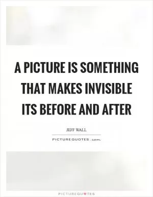 A picture is something that makes invisible its before and after Picture Quote #1