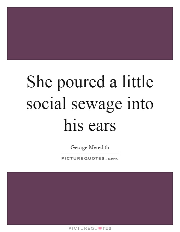 She poured a little social sewage into his ears Picture Quote #1