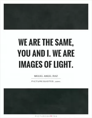 We are the same, you and I. We are images of light Picture Quote #1