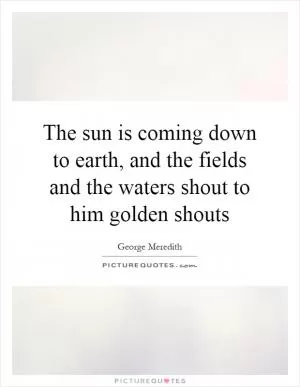 The sun is coming down to earth, and the fields and the waters shout to him golden shouts Picture Quote #1
