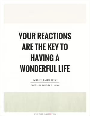 Your reactions are the key to having a wonderful life Picture Quote #1