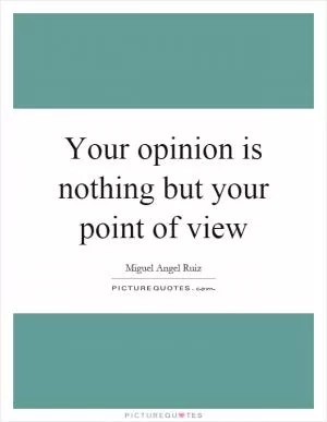 Your opinion is nothing but your point of view Picture Quote #1