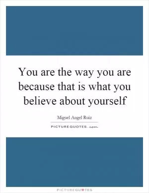 You are the way you are because that is what you believe about yourself Picture Quote #1