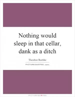 Nothing would sleep in that cellar, dank as a ditch Picture Quote #1