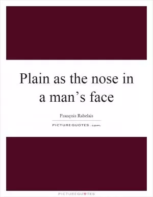 Plain as the nose in a man’s face Picture Quote #1
