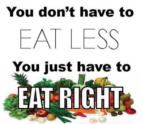 You don't have to eat less. You just have to eat right Picture Quote #2