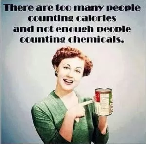 There are too many people counting calories and not enough people counting chemicals Picture Quote #1