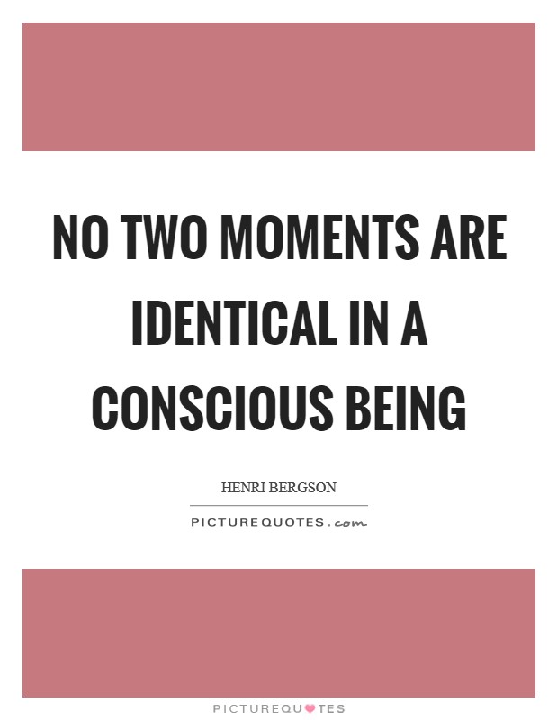 No two moments are identical in a conscious being Picture Quote #1