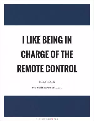 I like being in charge of the remote control Picture Quote #1