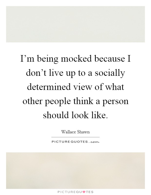 I'm being mocked because I don't live up to a socially determined view of what other people think a person should look like. Picture Quote #1