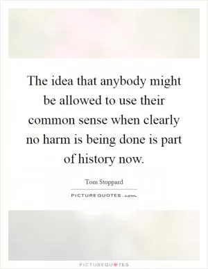 The idea that anybody might be allowed to use their common sense when clearly no harm is being done is part of history now Picture Quote #1