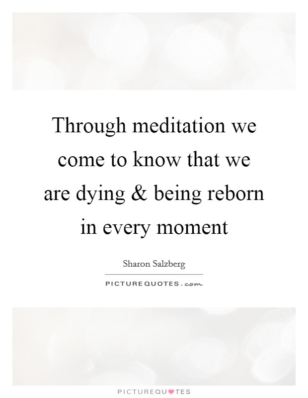 Through meditation we come to know that we are dying and being reborn in every moment Picture Quote #1
