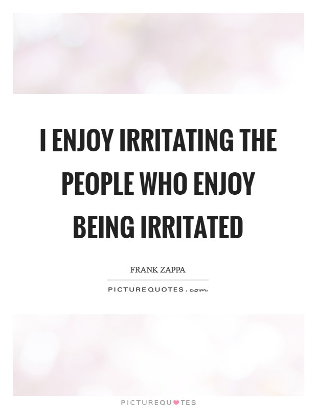 I enjoy irritating the people who enjoy being irritated Picture Quote #1