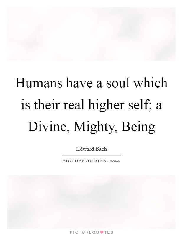 Humans have a soul which is their real higher self; a Divine, Mighty, Being Picture Quote #1